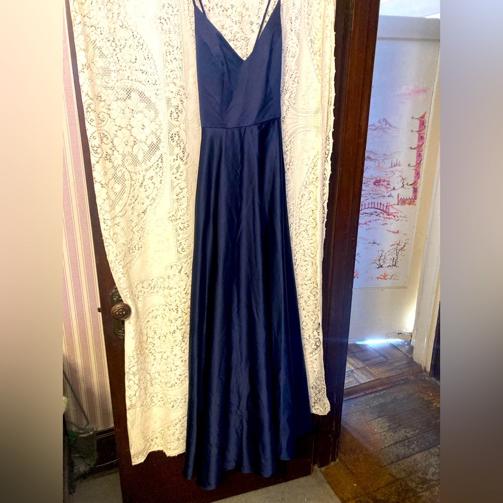 NWT DAVID’S BRIDAL Navy Blue Prom Dress (4)